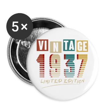 Vintage 1937: Limited Edition - 88th Anniversary. - Buttons large 2.2''/56 mm (5-pack) - white - Front