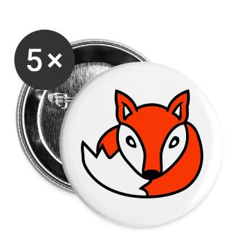 Fox Red Fox Wild Animal Clever Forest Inhabitants - Buttons large 2.2''/56 mm (5-pack) - white - Front