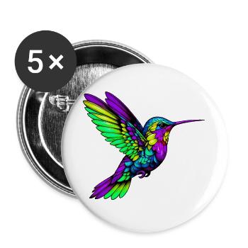 Hummingbird - Buttons large 2.2''/56 mm (5-pack) - white - Front