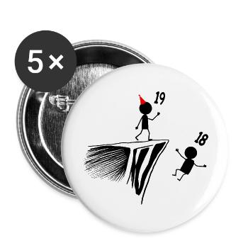 19th Birthday, 19 Year Old Gift, 19 Year Old Humor, 19 Year Old - Buttons large 2.2''/56 mm (5-pack) - white - Front