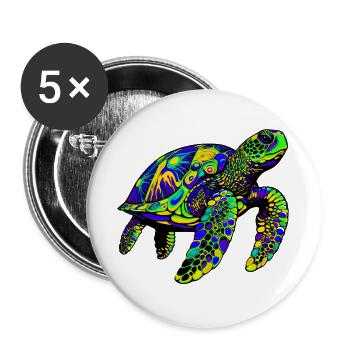 Sea turtle - Buttons large 2.2''/56 mm (5-pack) - white - Front