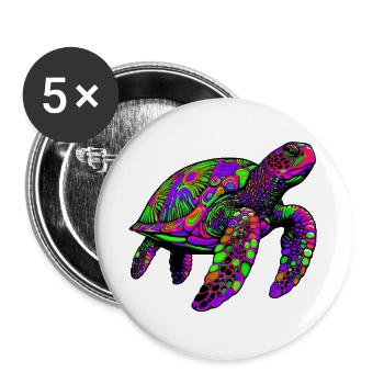 Sea turtle - Buttons large 2.2''/56 mm (5-pack) - white - Front