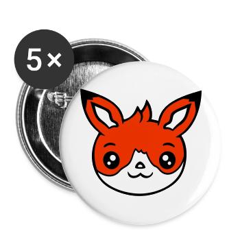 Fox Red Fox Wild Animal Clever Forest Inhabitants - Buttons large 2.2''/56 mm (5-pack) - white - Front