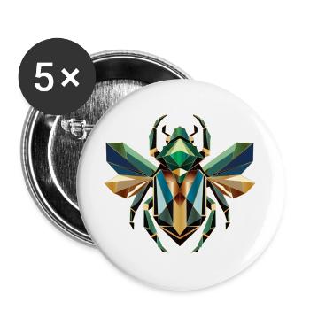 Majestic scarab in noble style - Buttons large 2.2''/56 mm (5-pack) - white - Front