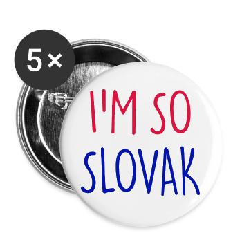 I'M SO SLOVAK Slovakia - Buttons large 2.2''/56 mm (5-pack) - white - Front