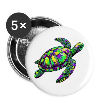 Sea turtle - Buttons large 2.2''/56 mm (5-pack) - white - Front