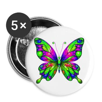 Butterfly - Buttons large 2.2''/56 mm (5-pack) - white - Front