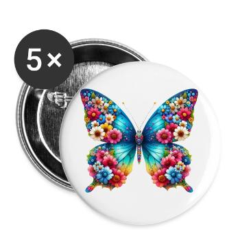 Butterfly - Buttons large 2.2''/56 mm (5-pack) - white - Front