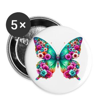 Butterfly - Buttons large 2.2''/56 mm (5-pack) - white - Front