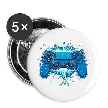 Gaming Controller Blitze Gamer Konsole Geschenk - Buttons groß 56 mm (5er Pack) - Weiß - Vorne