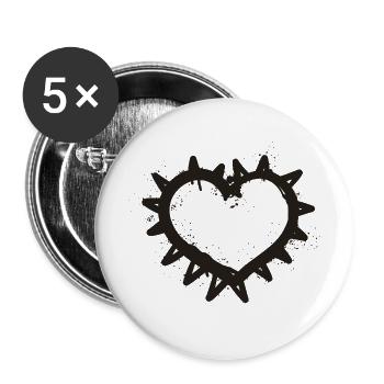 Herz Schatz Lieblingsmensch Ich liebe Dich - Buttons groß 56 mm (5er Pack) - Weiß - Vorne