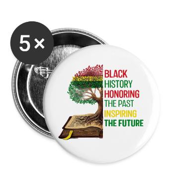 Honoring The Past Inspiring The Future tshirt - Buttons groß 56 mm (5er Pack) - Weiß - Vorne