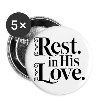 in his love - Buttons large 2.2''/56 mm (5-pack) - white - Front