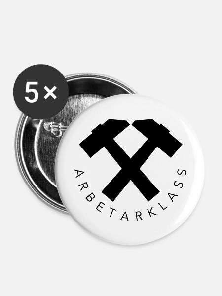 Arbeiterklasse - Buttons groß 56 mm (5er Pack) - Weiß