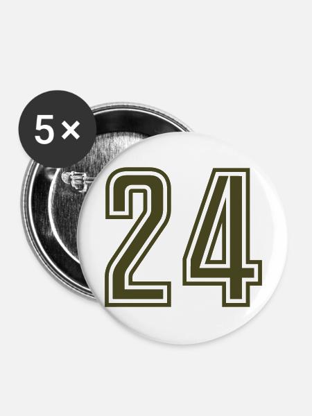 24 - Buttons groß 56 mm (5er Pack) - Weiß