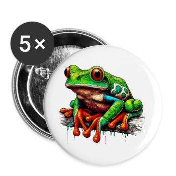 Frog - Buttons large 2.2''/56 mm (5-pack) - white - Front