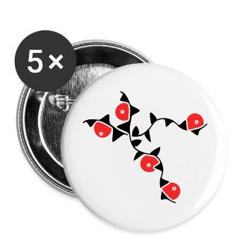 Flower tendrils - Buttons large 2.2''/56 mm (5-pack) - white - Front