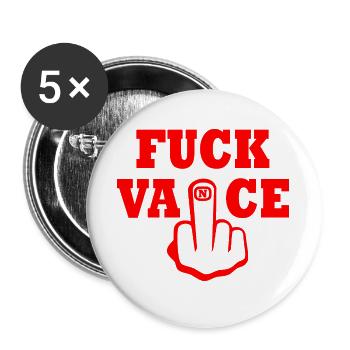 fuck vance - Buttons large 2.2''/56 mm (5-pack) - white - Front