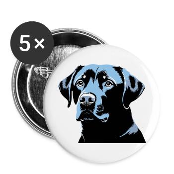 Labrador Retriever Head - Pet Dog Sticker - Buttons large 2.2''/56 mm (5-pack) - white - Front