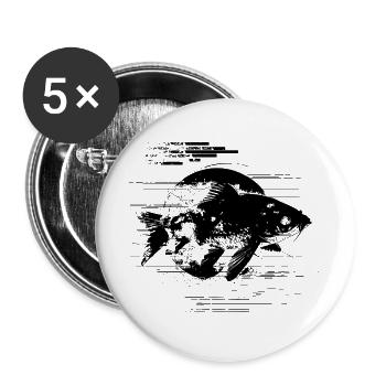 Fish Sketch - Buttons large 2.2''/56 mm (5-pack) - white - Front