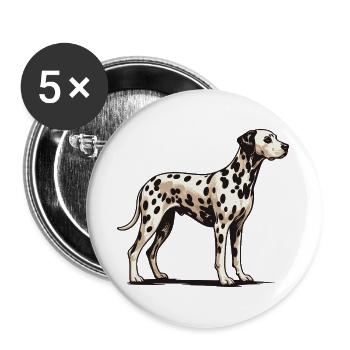 Dalmate - Lot de 5 grands badges (56 mm) - blanc - Devant