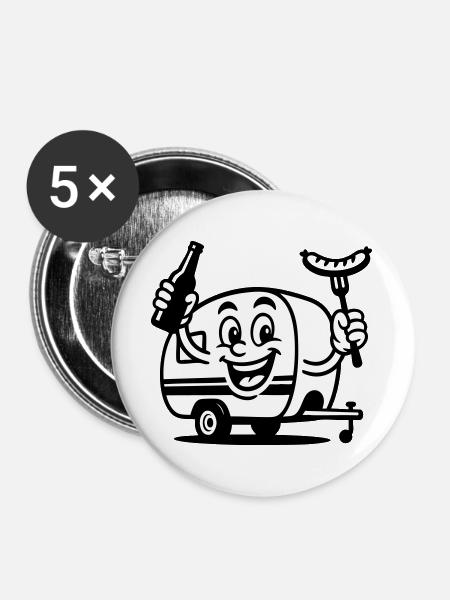 Its Camping Time - Buttons groß 56 mm (5er Pack) - Weiß