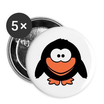 Rabe Comic Vogel steht guckt lustig Cartoon Humor - Buttons groß 56 mm (5er Pack) - Weiß - Vorne
