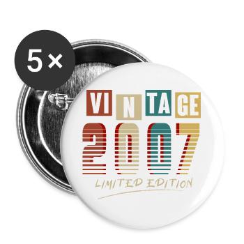 Vintage 2007 : Edition Limitée - 18e anniversaire. - Lot de 5 grands badges (56 mm) - blanc - Devant