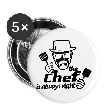 the chef is always right - Buttons large 2.2''/56 mm (5-pack) - white - Front