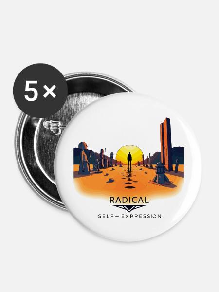 Radikale Selbstdarstellung - Buttons groß 56 mm (5er Pack) - Weiß