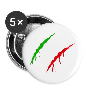 Griffes Italie - Lot de 5 grands badges (56 mm) - blanc - Devant