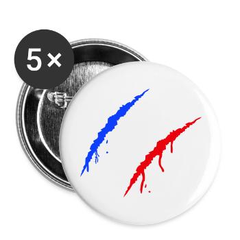 Griffes France - Lot de 5 grands badges (56 mm) - blanc - Devant