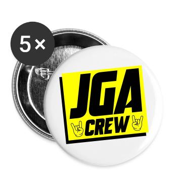 Jga Crew Junggesellenabschied - Buttons groß 56 mm (5er Pack) - Weiß - Vorne