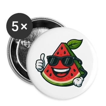 Refreshing Watermelon Summer Fruit Cool Thumb - Buttons large 2.2''/56 mm (5-pack) - white - Front