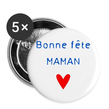 HAPPY BIRTHDAY. HAPPY MOTHER'S DAY. MOM. MOTHER'S DAY - Buttons large 2.2''/56 mm (5-pack) - white - Front