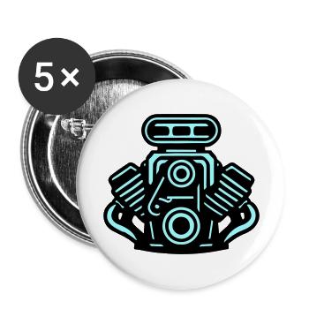 Motor Auto Symbol Tuning - Buttons groß 56 mm (5er Pack) - Weiß - Vorne