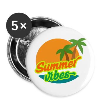 Summer Vibes - Lot de 5 grands badges (56 mm) - blanc - Devant