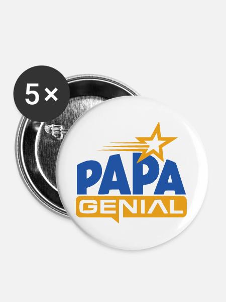 Toller Vater - Buttons groß 56 mm (5er Pack) - Weiß