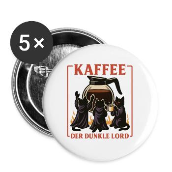 Kaffee Der Dunkle Lord - Buttons groß 56 mm (5er Pack) - Weiß - Vorne