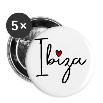 Cœur d’Ibiza - Lot de 5 grands badges (56 mm) - blanc - Devant