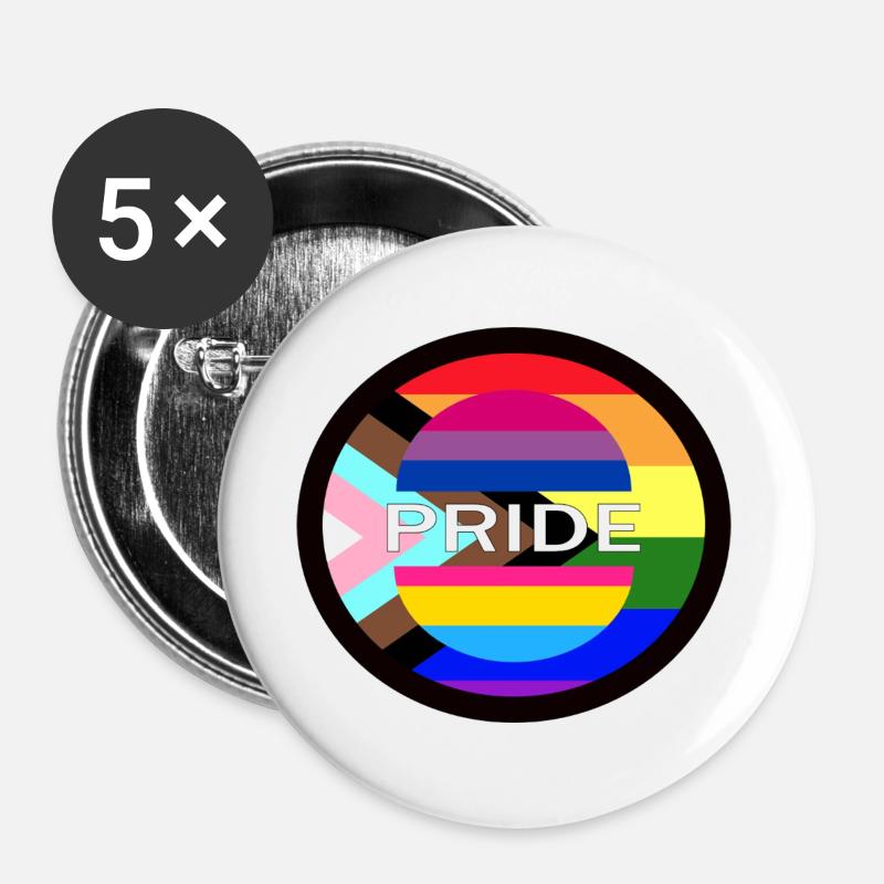 PRIDE - Buttons large 2.2''/56 mm (5-pack) - white