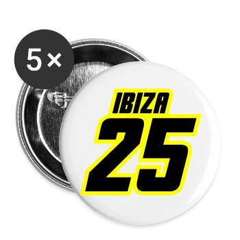 Ibiza 2025 Trikot - Buttons groß 56 mm (5er Pack) - Weiß - Vorne