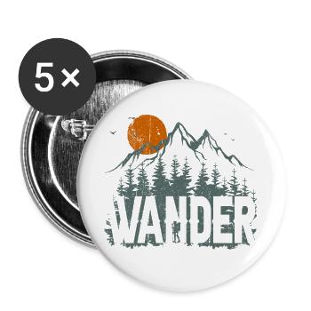 Conception de l’explorateur de la nature sauvage de la montagne - Lot de 5 grands badges (56 mm) - blanc - Devant
