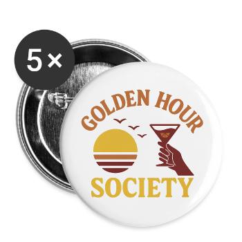 Golden Hour Society - Buttons groß 56 mm (5er Pack) - Weiß - Vorne