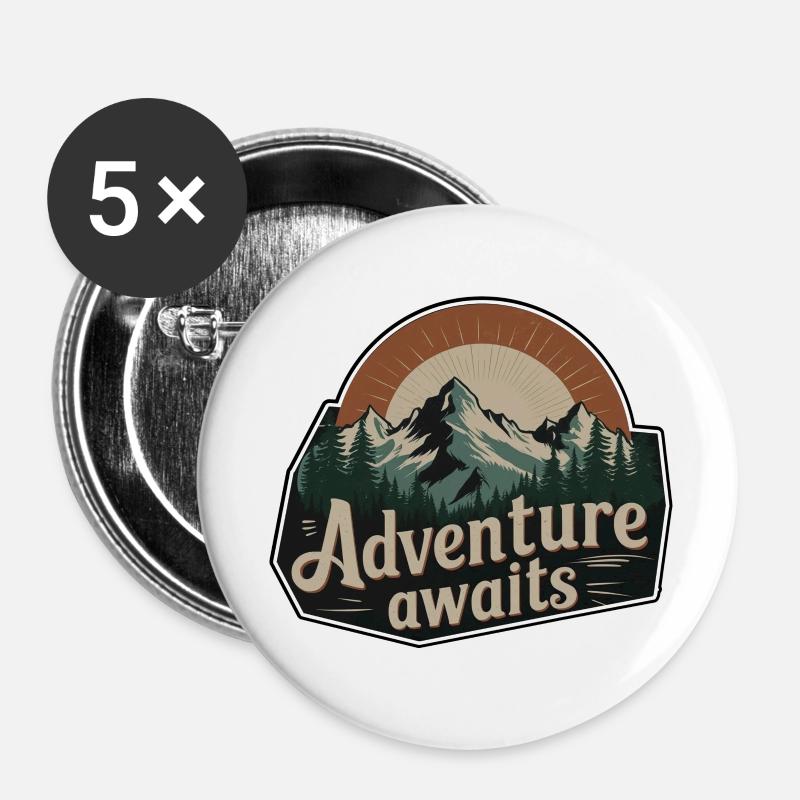 AdventureWaits - Buttons large 2.2''/56 mm (5-pack) - white