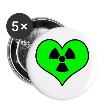 Love Radiation - Buttons large 2.2''/56 mm (5-pack) - white - Front