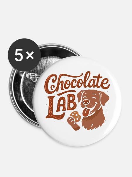 Schoko-Lab - Buttons groß 56 mm (5er Pack) - Weiß