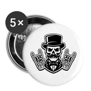Squelette de fête de marié - Lot de 5 grands badges (56 mm) - blanc - Devant