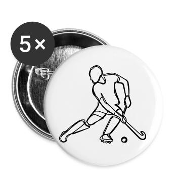 Joueurs de hockey sur gazon - Lot de 5 grands badges (56 mm) - blanc - Devant