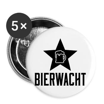 Bierkrug Linienkunst - Buttons groß 56 mm (5er Pack) - Weiß - Vorne